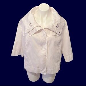 Worthington Women’s Ivory Cotton 3/4 Sleeve Jacket Size XL Fall Spring